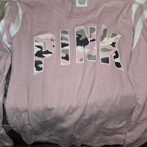 PINK Victoria's Secret Pink Camouflage Long Sleeve Tee